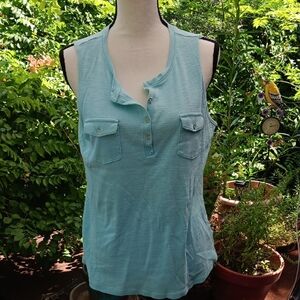 Liz Claiborne Aqua Sleeveless Tank Top